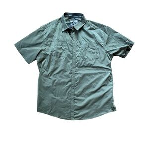 Kuhl Green Casual Button Down Shirt Lightweight Short Sleeve